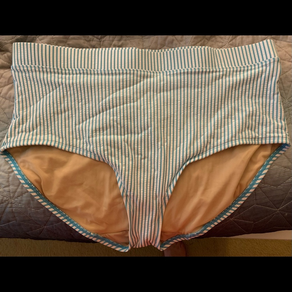 NWOT Seersucker Bathing Suit Bottom